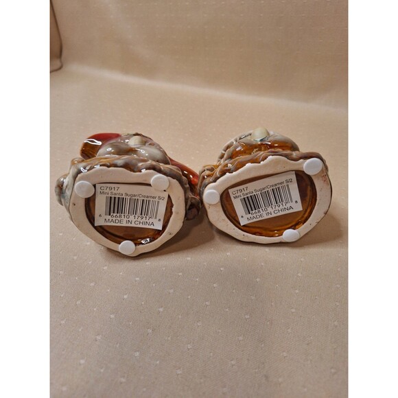 Ceramic Santa Sugar & Creamer Set Christmas Holiday Gift Adorable Santa Face - Picture 4 of 8